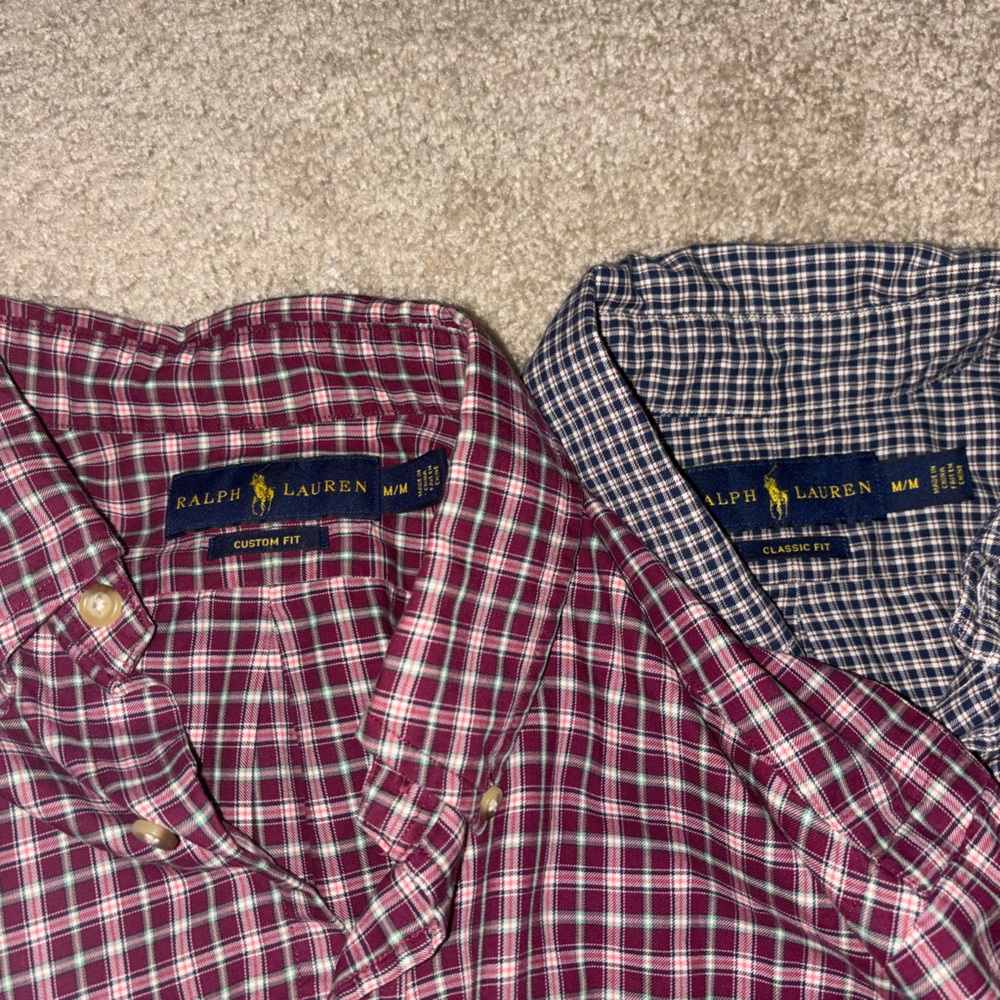 TWO FOR ONE; Ralph Lauren; Medium Long Sleeve Button Down Collar Shirts